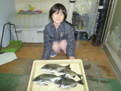 
<p>和泉市の辻ほのかちゃん、旧の一文字２番で、チヌ　３７cmまで４匹</p>
<p>フカセ釣り　餌オキアミ</p>
