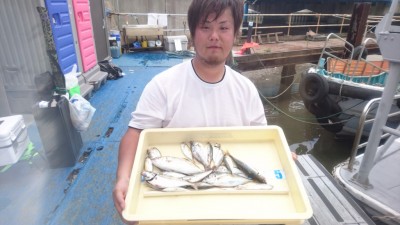 
<p>トオル様　沖の北　サビキ釣り　中アジはじめ、魚種多数大漁♪</p>
<p>暑い中ですが、魚は高活性のようですね！おめでとうございます</p>
