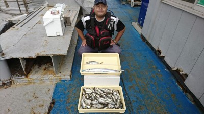 
<p>恩田様 沖の北 タチウオと小アジ大漁！中アジも１匹いますよ♪</p>
