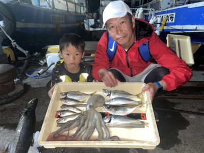 <p>原田様②  沖の北　サビキ釣りで小アジ〜中アジとタコエギでマダコもGET^ ^サワラもGETされていて素晴らしい釣果ですね♪おめでとうございます^ ^</p>