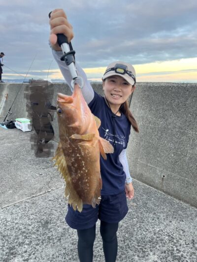 <p>松原様 沖の北 ヒラメ狙いの胴突飲ませにアコウ48cm！！！5時半にヒット！先端付近はアジが釣れなくて、サバを使ったそうです。素晴らしいサイズ♪おめでとうございます！</p>