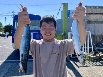 <p>ジュナ様　旧一文字赤灯　ルアーでサゴシ×2🎣　6:00頃に釣れたそうです🐟</p>