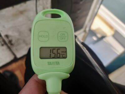 <p>沖の北内向きの水温  朝晩はまだけっこう寒いので防寒対策が必要です。</p>
