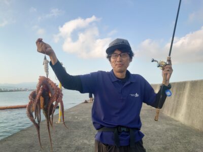 <p>にったこ様　沖の北　タコエギ＋鶏皮餌巻きで良型タコ🐙6時20分にヒット！</p>