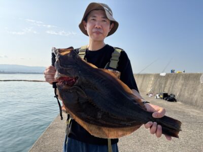 <p>福添様　沖の北　アジ飲ませ　ヒラメ69cm✨良型おめでとうございます🎉</p>