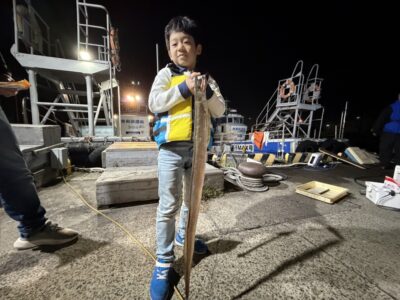 <p>ひなた君　沖の北　アジ飲ませで良型のハモ🎣凶暴ですが美味しいですよぉ♪♪✨</p>