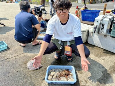 <p>タコジャンキー・カラミマン様　沖の北　イカエギ改で新子タコ🐙</p>