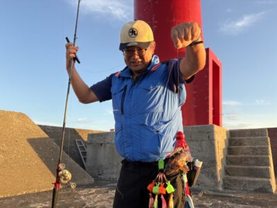 <p>㊈中村様　旧一文字赤灯　タコジグでガシラ🎣　撮影後リリース🐟</p>