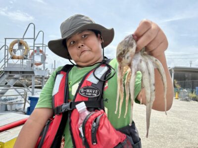 <p>南部ハルト君　沖の北　タコジグでタコ🐙　暑い中良く頑張りました🐙</p>