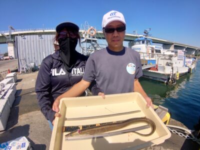 <p>ギバちゃんネル様 沖の北 飲ませ釣りでハモ!暗い時間に飲ませを入れるとかかる事がありますね。</p><p>骨切りは難しいですが美味しい魚です。パクッと噛み付いてくるので気をつけてください。あと、タモですくわないほうがいいです。デスロールされてネットがぐちゃぐちゃになります…。</p>