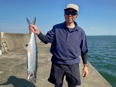 <p>野間様  沖の北船着と先端の真ん中あたり  メジャクラ・エンダーTGでサワラ！8時頃に底から巻上げでヒット！</p><p>9時便巡回時、先端でサワラ釣れてました。</p>